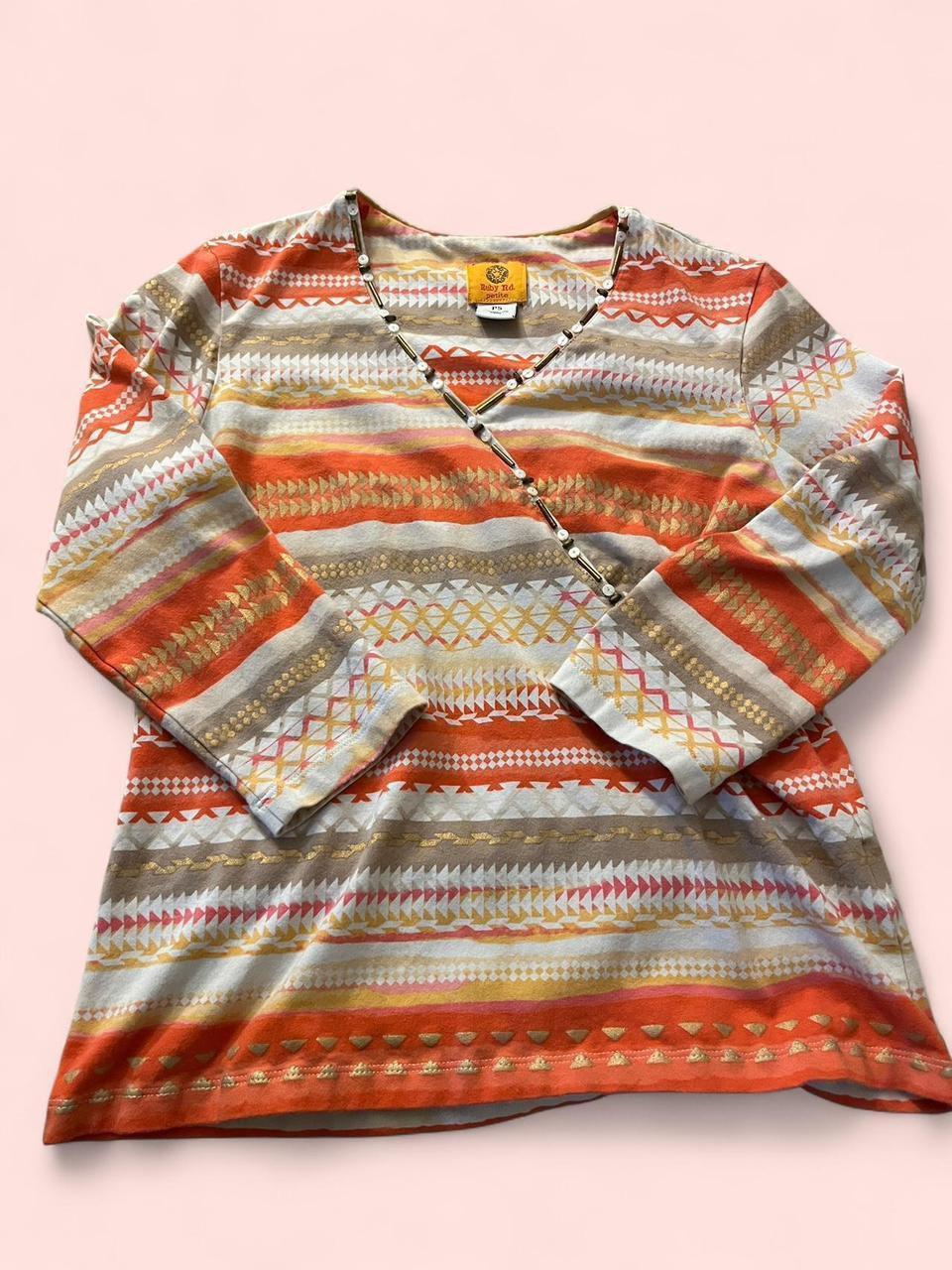 Ruby Rd. Women's Blouse - Multi/Orange - S – ruby… - image 1