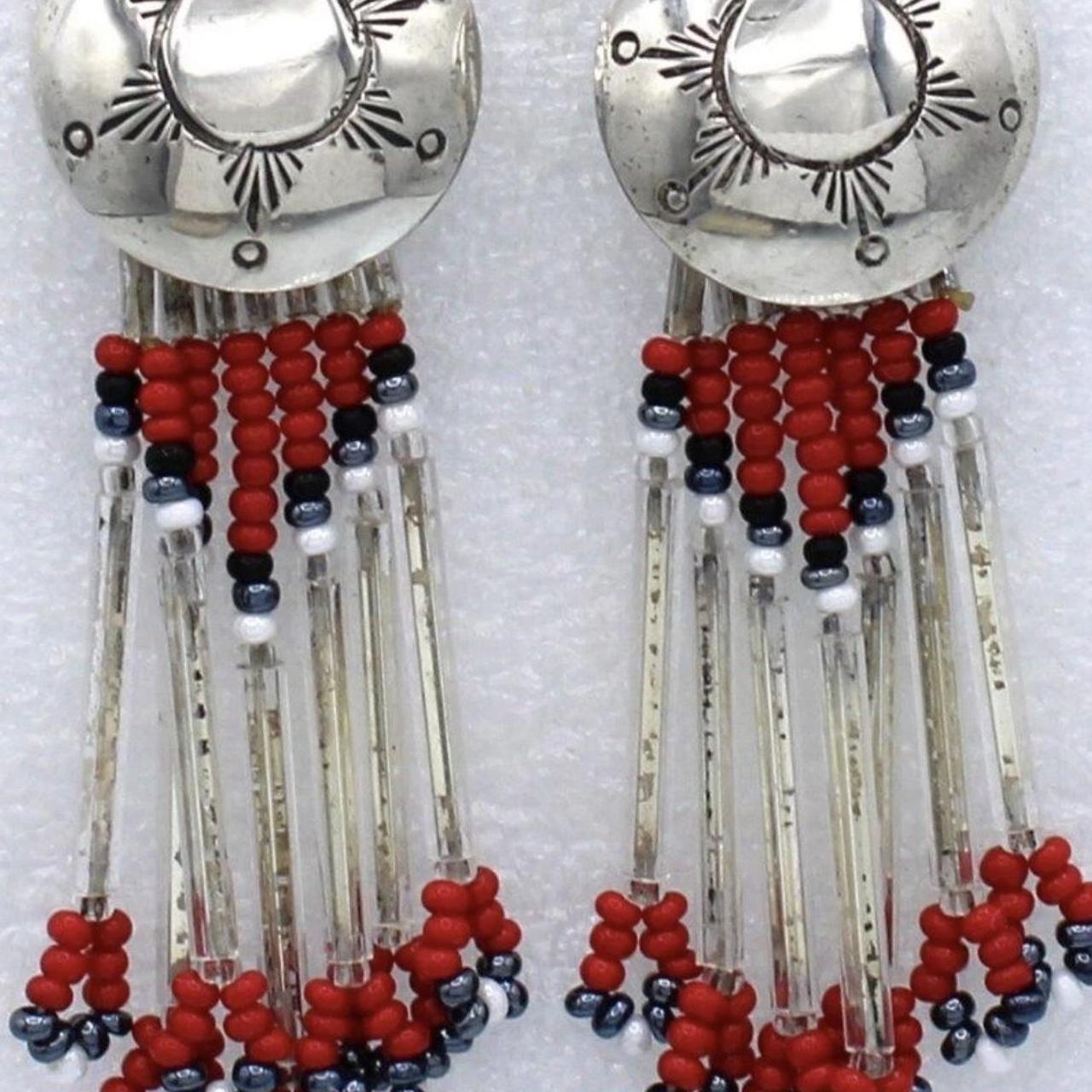 Native Women's Earrings - Multi/Silver – Beautifu… - image 1