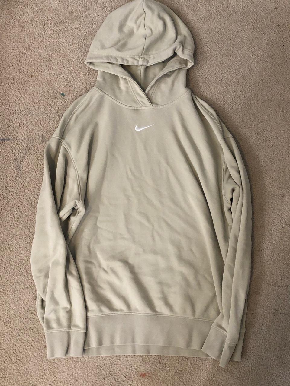 cream nike swoosh hoodie