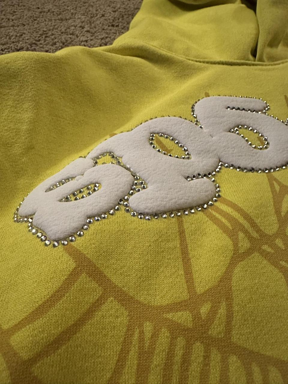 Authentic Sp5der Hoodie Yellow Medium - Depop