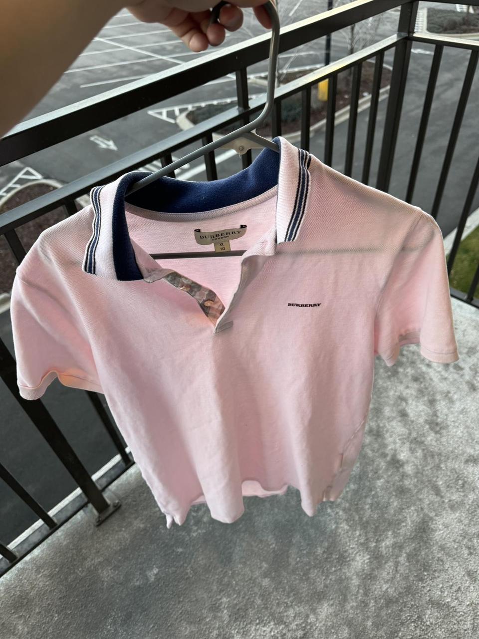 Burberry pink polo clearance shirt