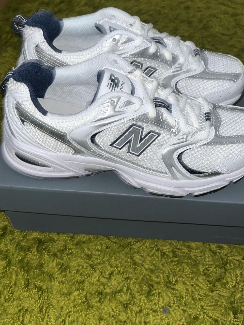 New Balance 530 trainers in white & silver/ brand... - Depop