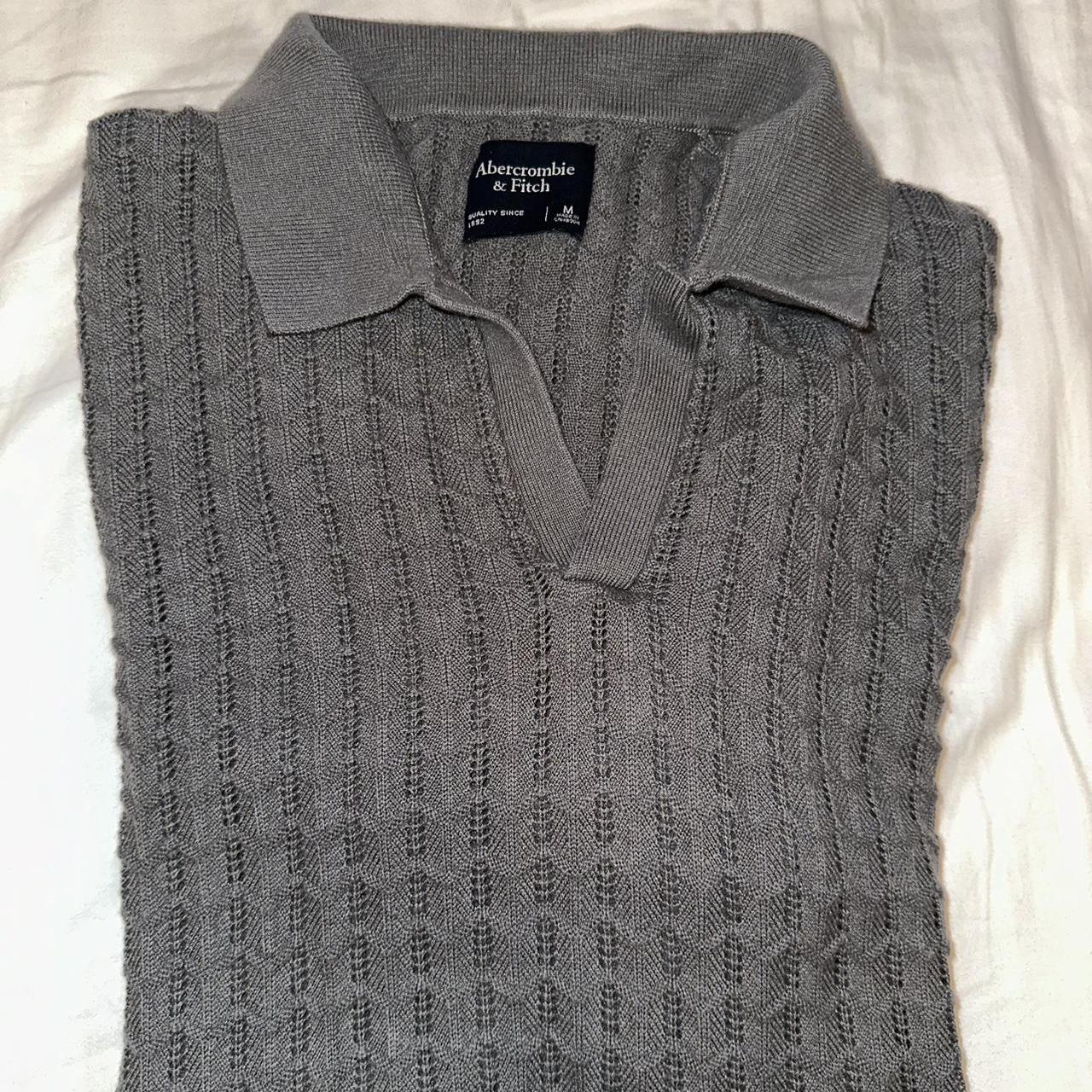 abercrombie textured knit polo size M worn a Depop