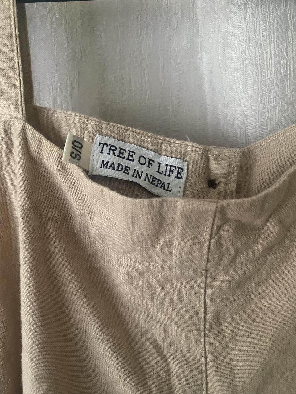 Tree of Life Wide leg dungarees with pockets. Cotton... - Depop