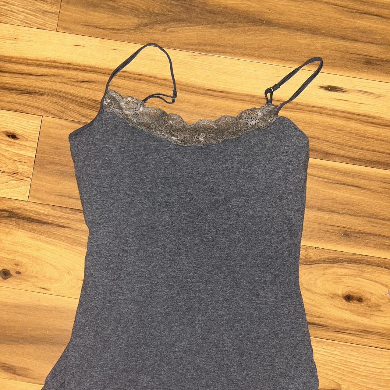 express dark grey tank w/ shelf bra! #summer #cute... - Depop