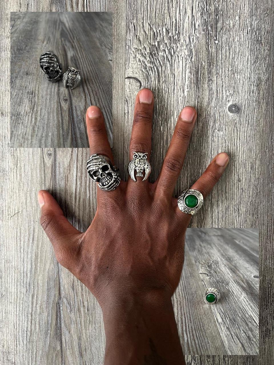 Men's Ring - Silver/Grey – Gothic ring bundle #go… - image 1