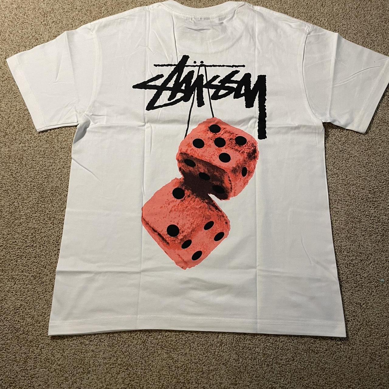 Red fuzzy stussy dice tshirt - mens small -brand... - Depop