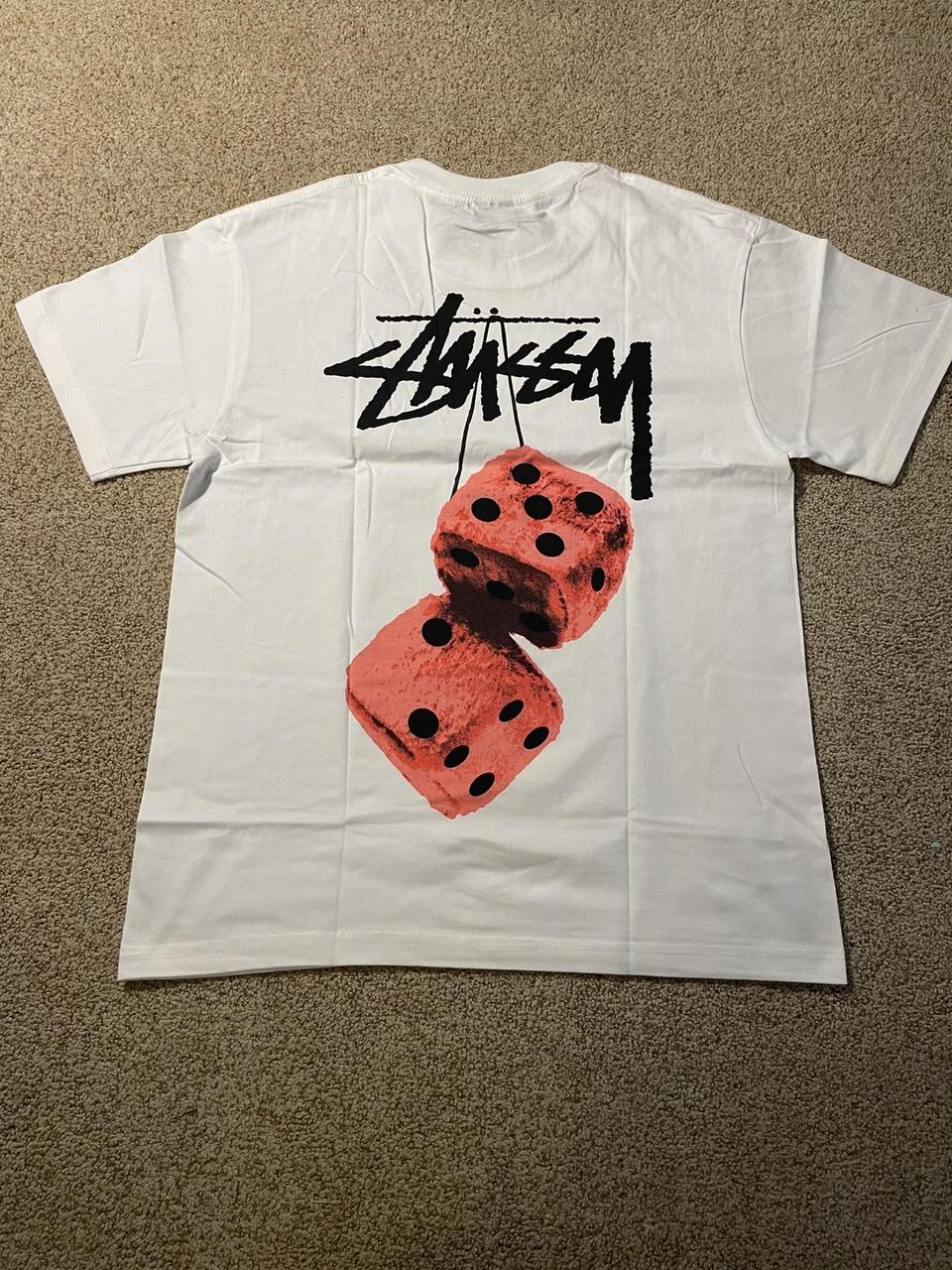 Red fuzzy stussy dice tshirt - mens small -brand... - Depop