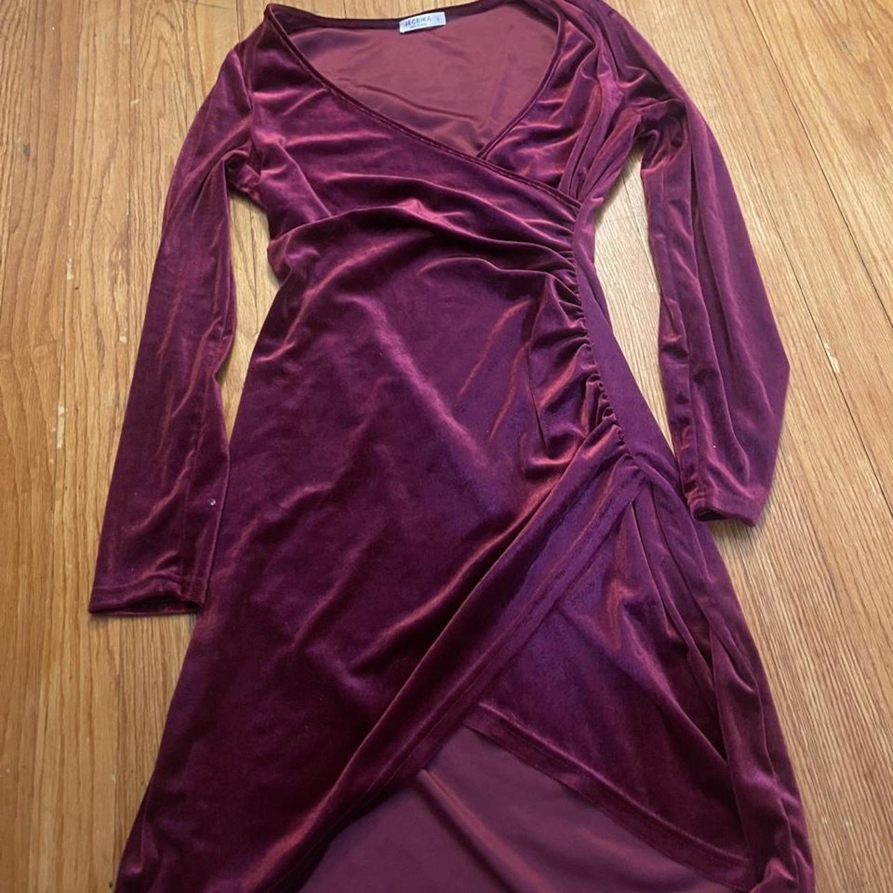No comment women's burgundy and red dress