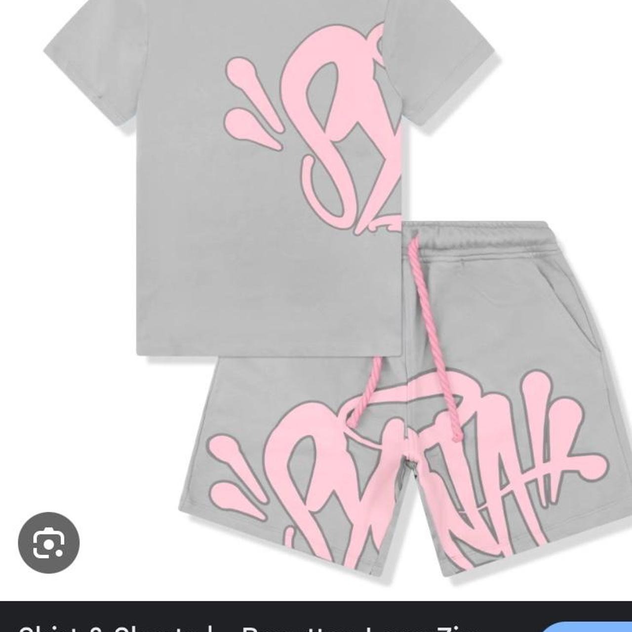 Syna World Pink and Grey Short and tee set Goes... | Depop
