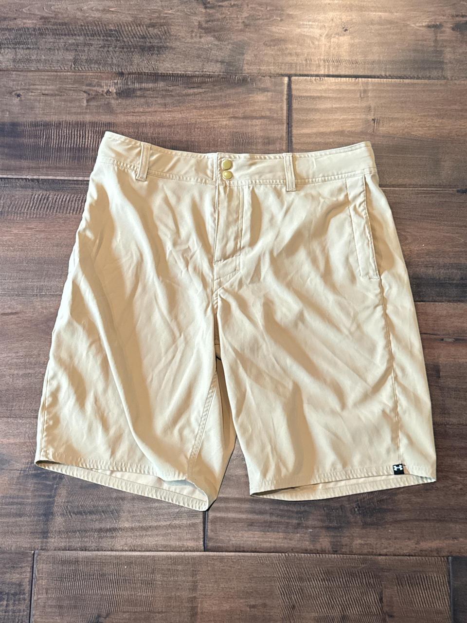 Under Armour Men's Shorts - Tan/Cream - 34" – Cream Under Armour golf shorts #golf #skater