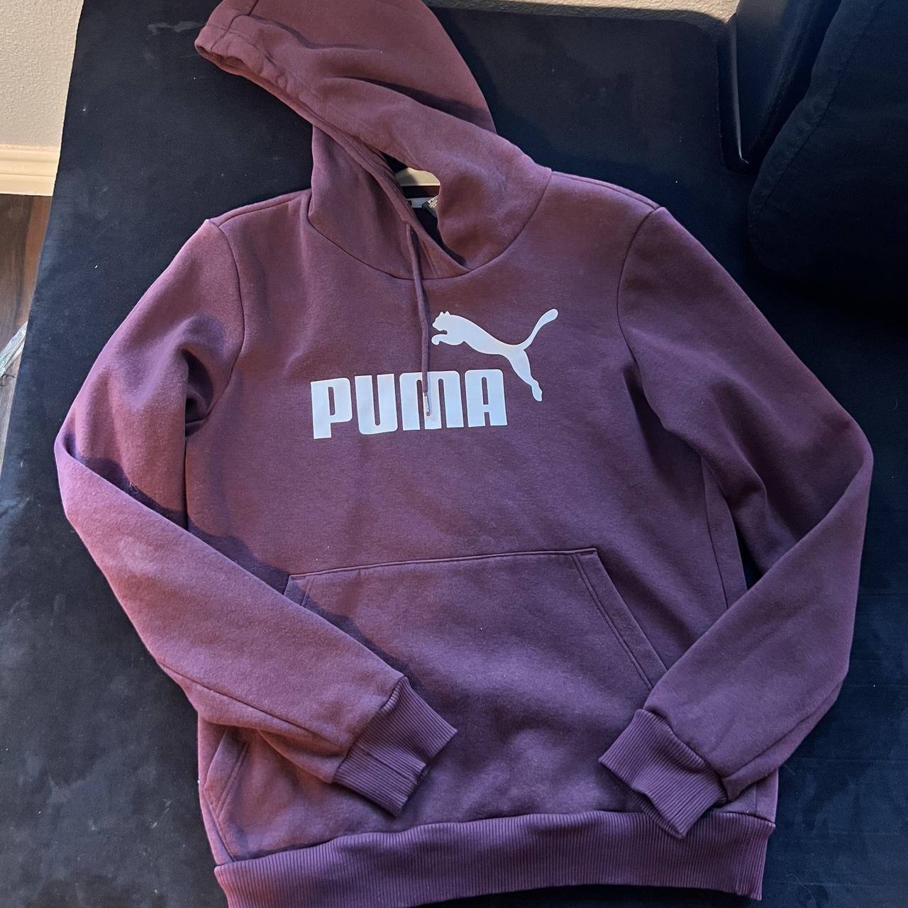 Burgundy puma hoodie fashion