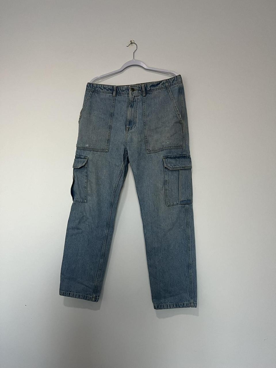 Zara Cargo Denim Pants cargo skate men Depop