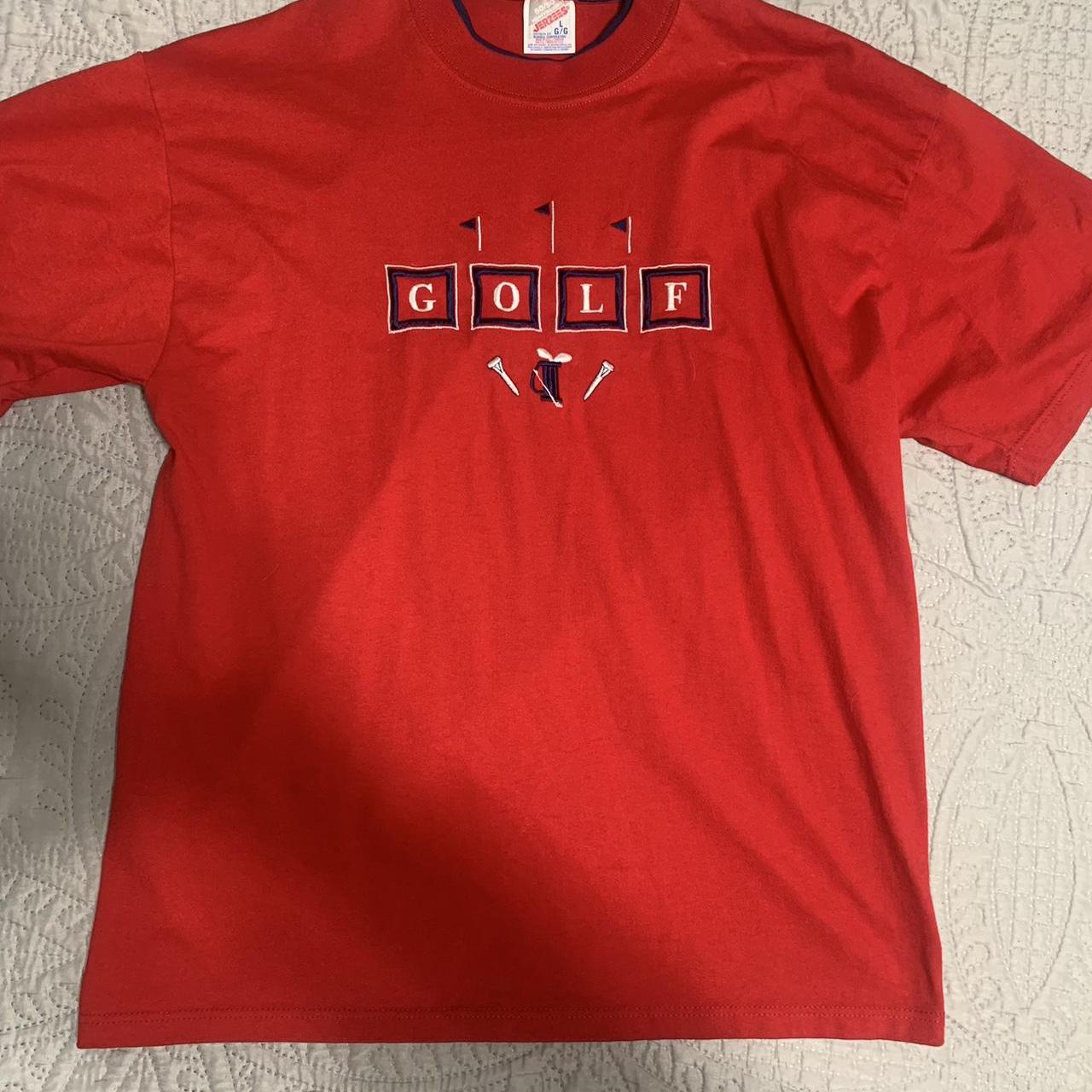 sunday red golf shirt