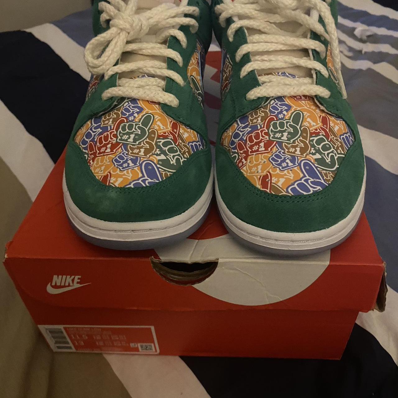 Foam Finger Green Dunks Size 11.5 Depop