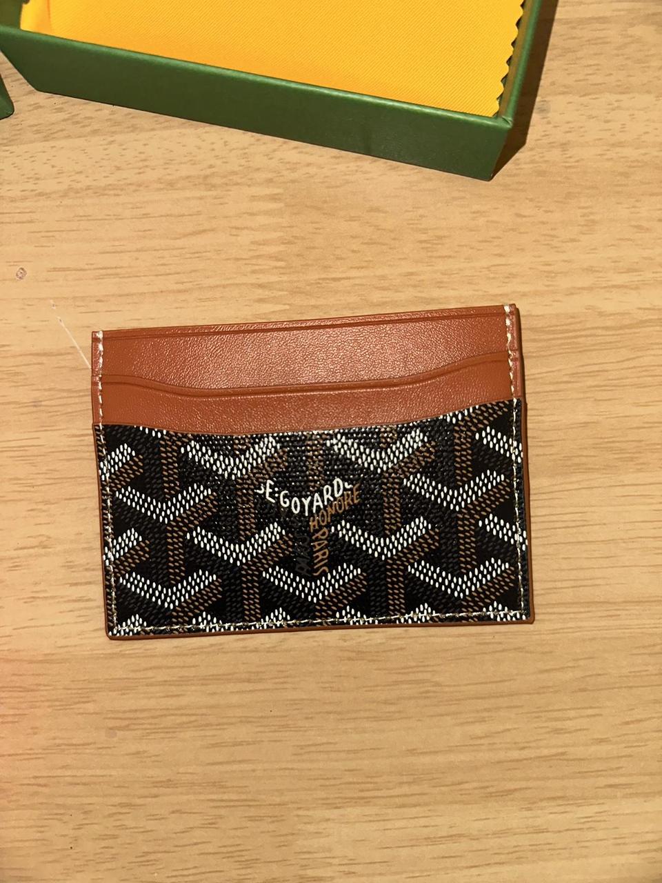 Goyard Saint Sulpice Card Wallet Black and Tan - Depop