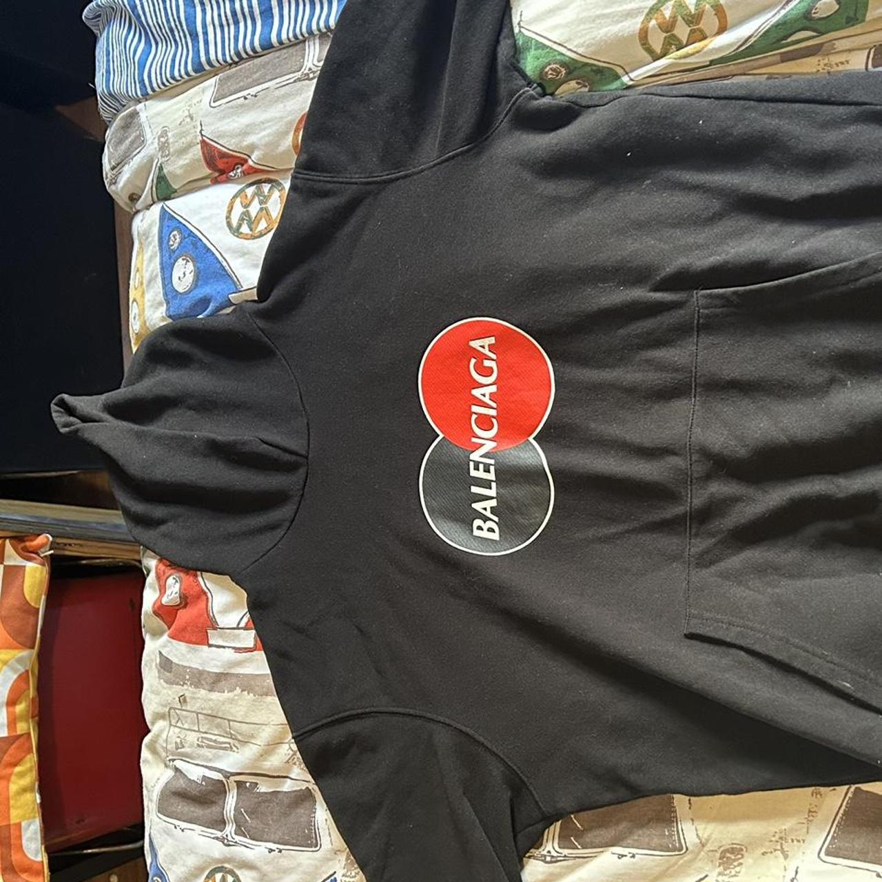 Balenciaga hoodie (Mastercard) Open to Depop