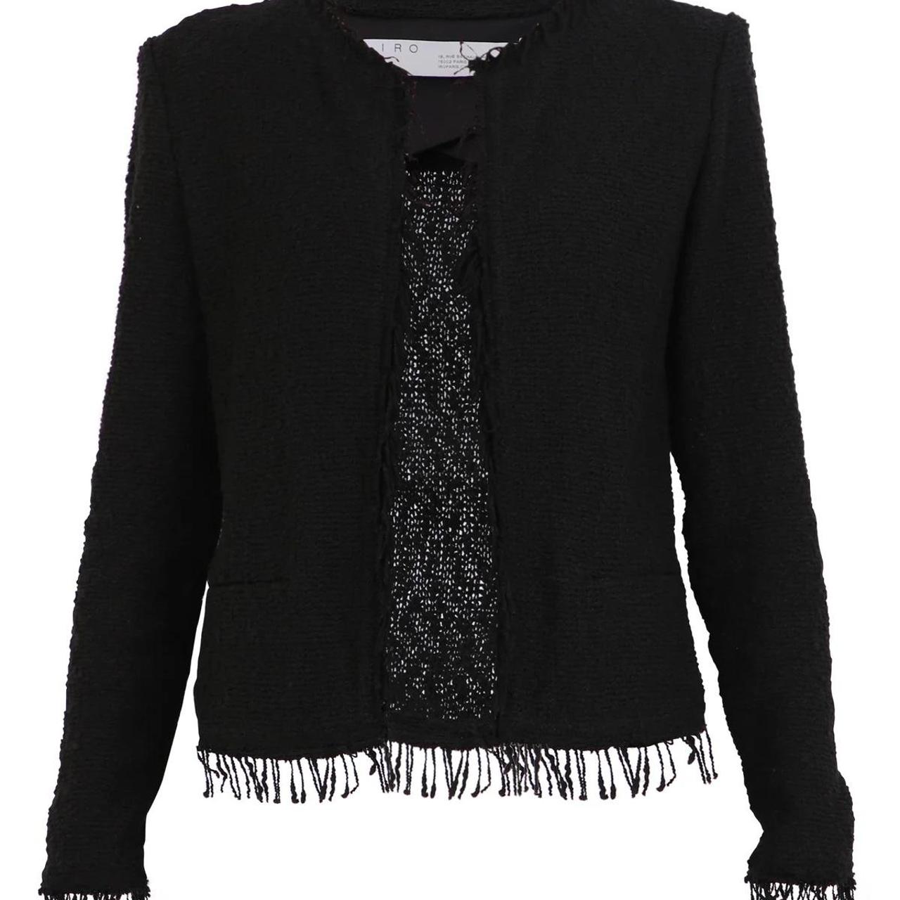 IRO Iro Shavani Crewneck Fringed Jacket SIZE 36 | Depop