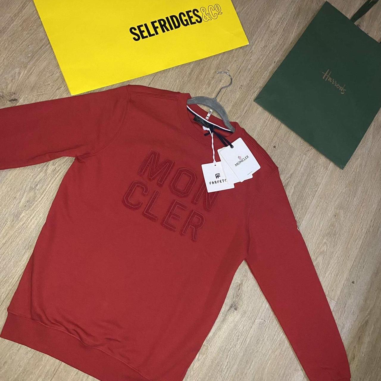 Red moncler store sweatshirt