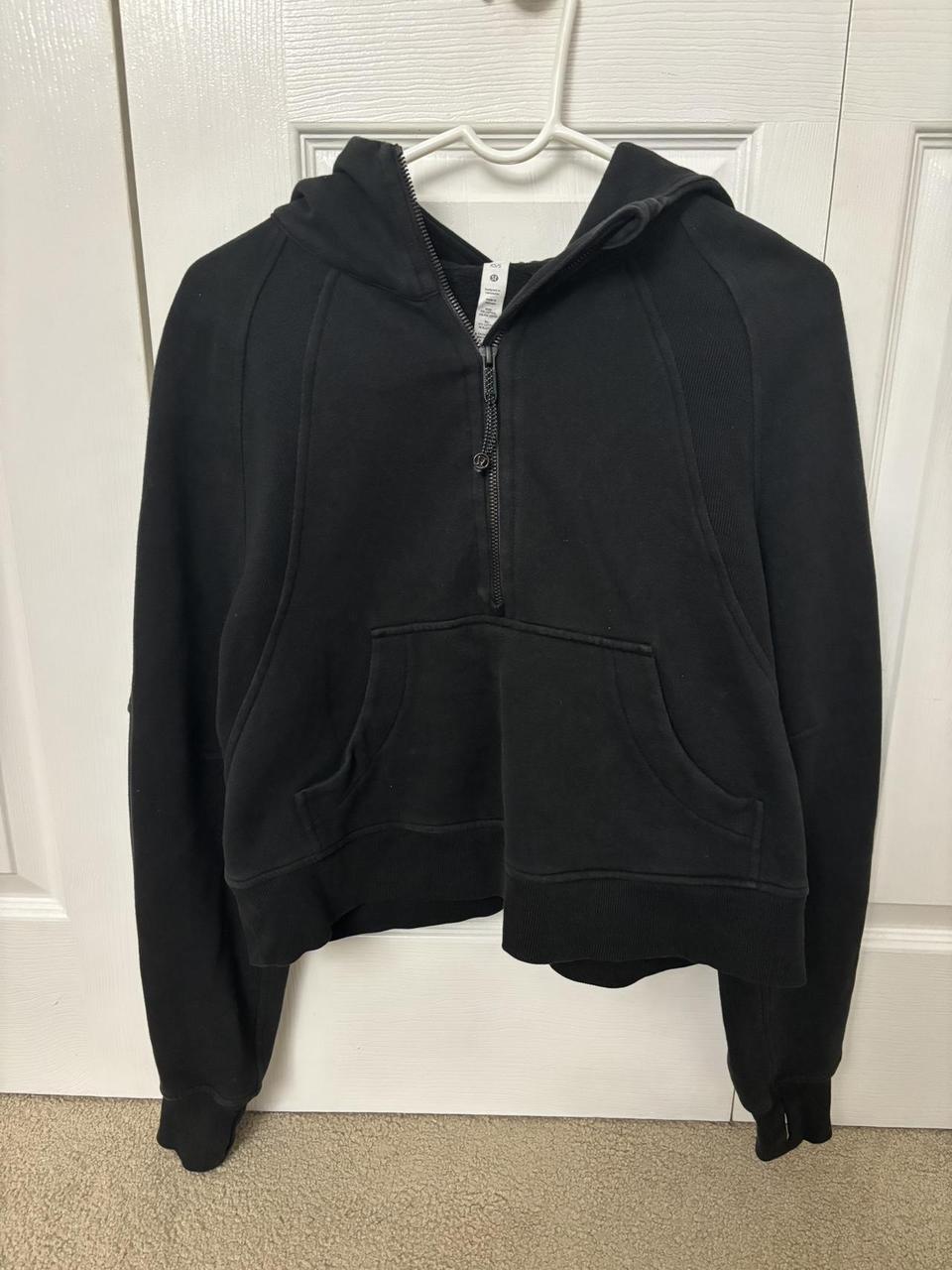lululemon half zip black scuba hoodie size XS/S - Depop