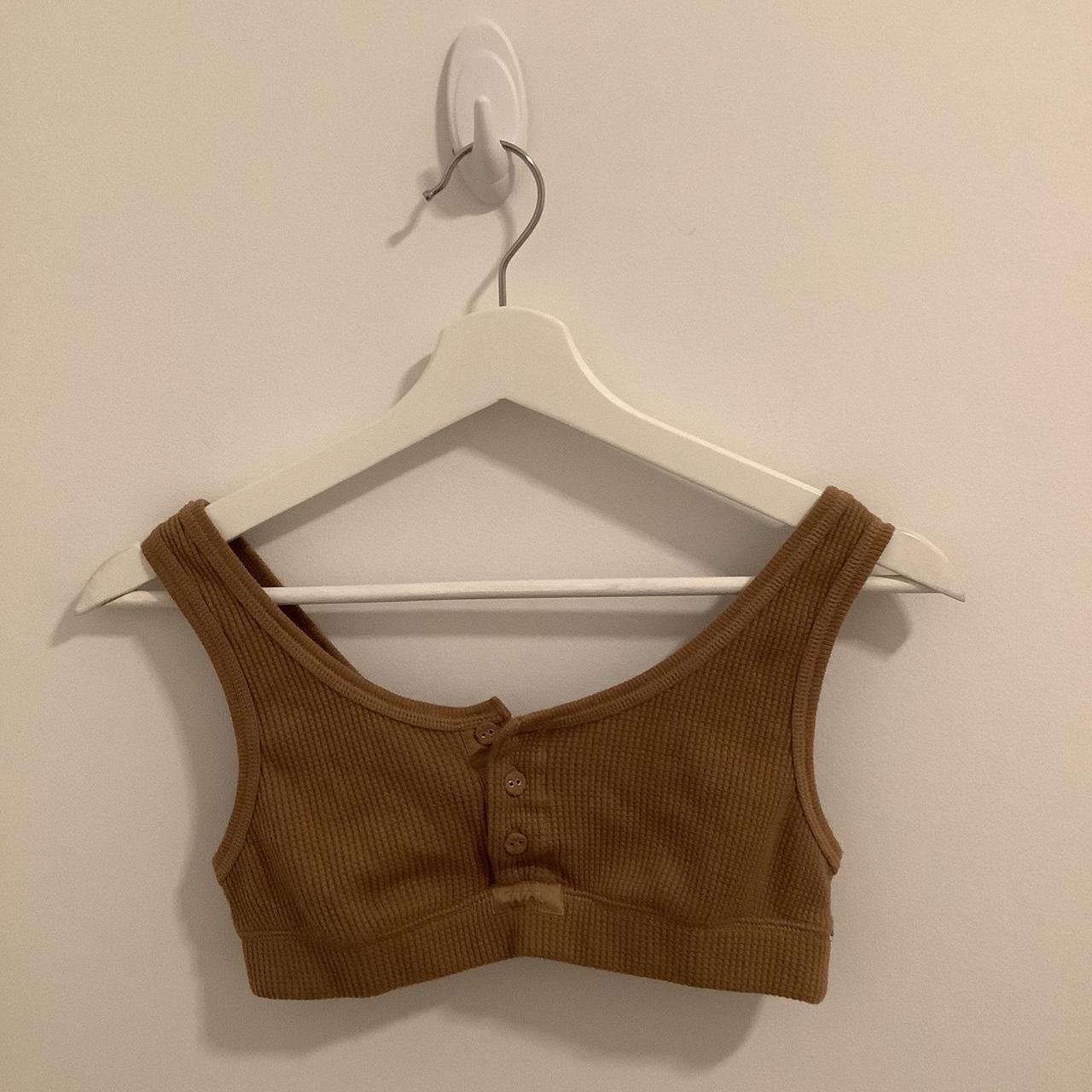 Skims Waffle Bralette- Size M Color: Tan Unlined - Depop