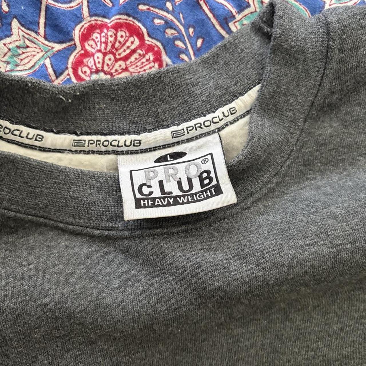 Pro club men's grey and green sweatshirt