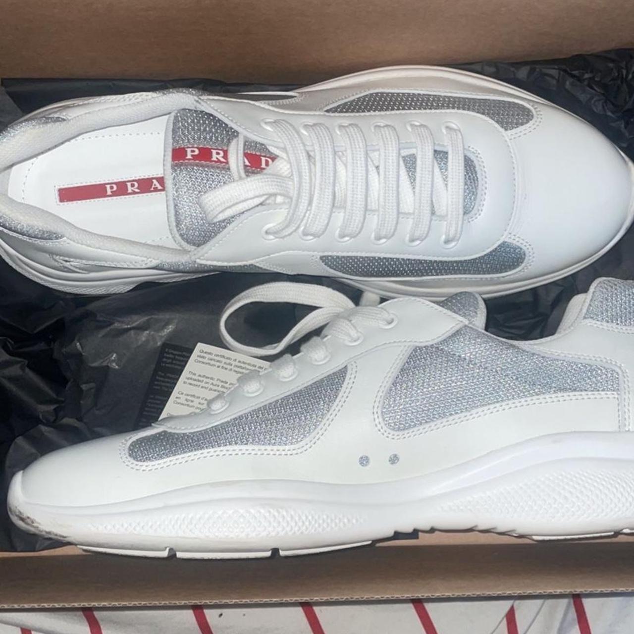 Prada White Cup Soft Rubber Sneakers Great Depop