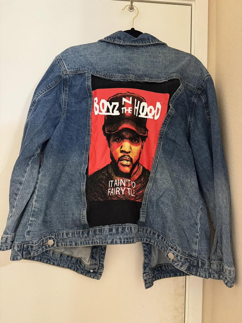 Boyz In The Hood up cycled denim jacket unisex. Size 2x