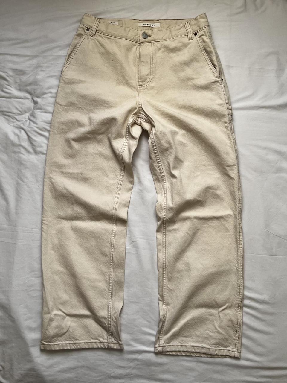 PacSun Men's Straight leg Jeans Cream/Tan 30