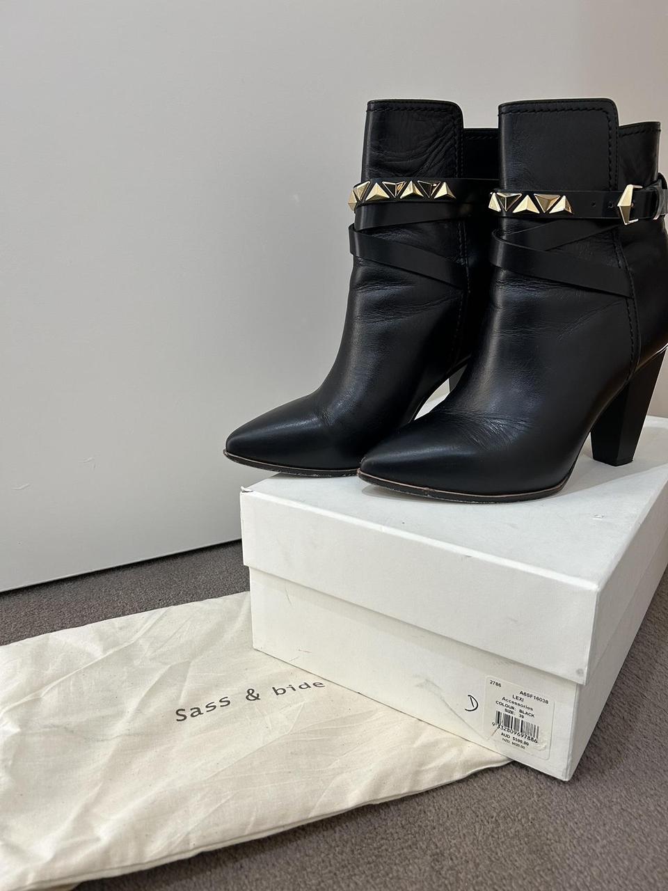 Sass Bide Leather Boots with gold hardware