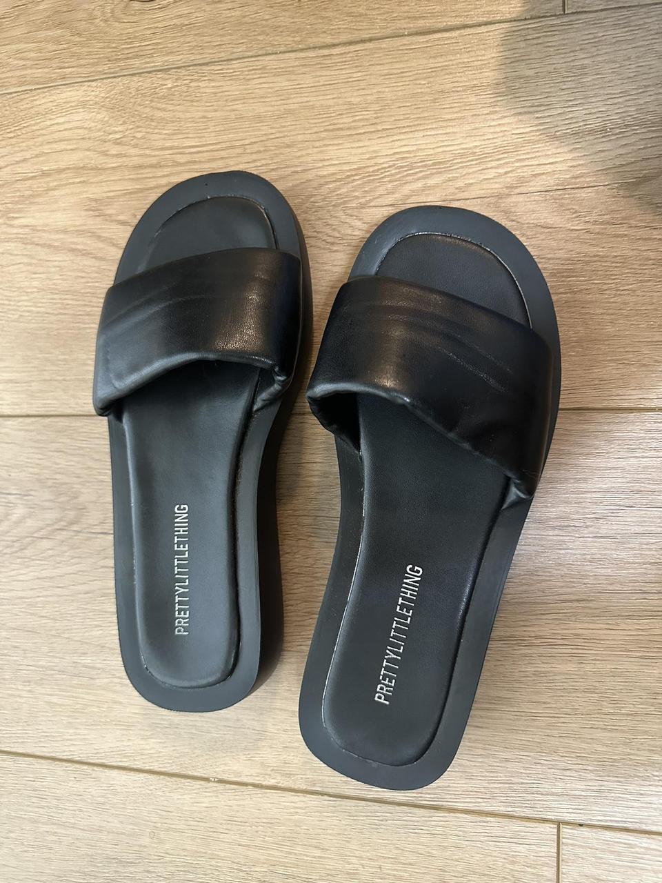 Pretty Little Thing Black Sandals - Depop