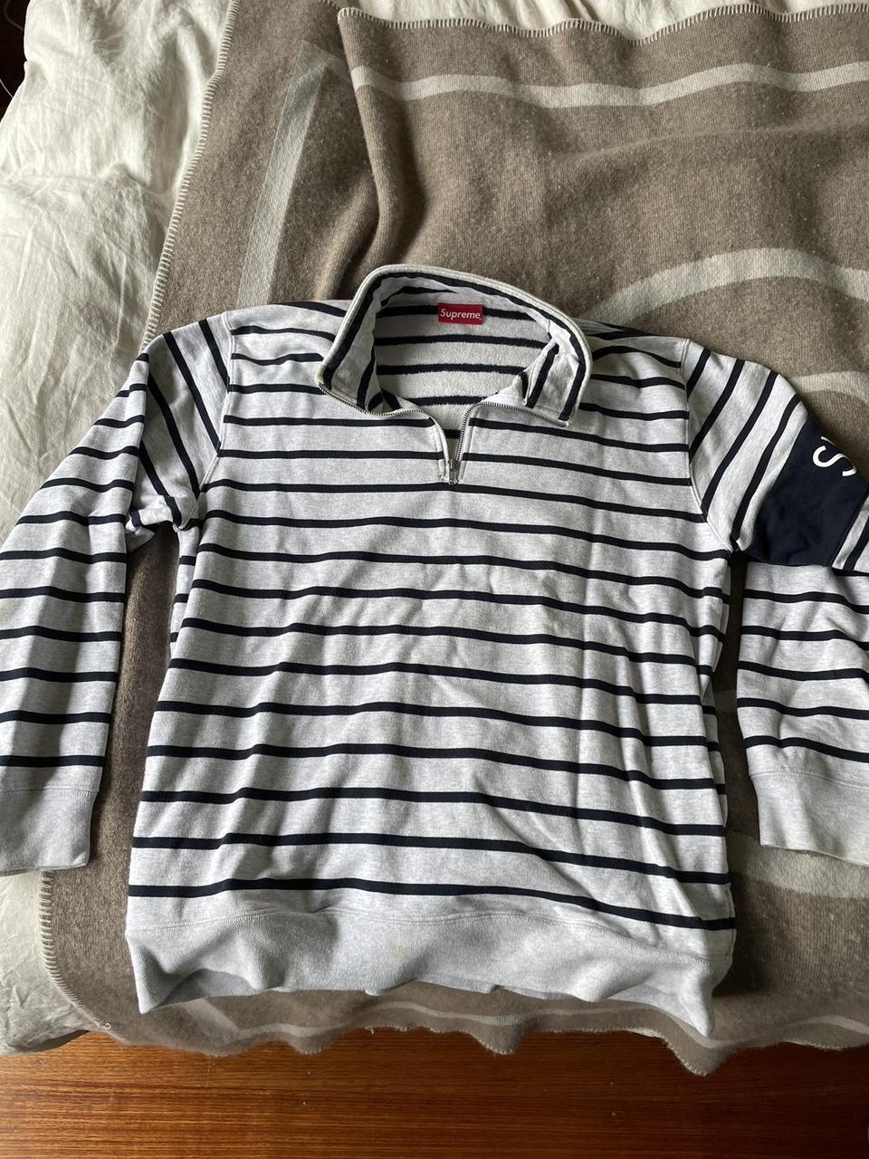 Supreme quarter zip jumper. Very faint stain at the. Depop