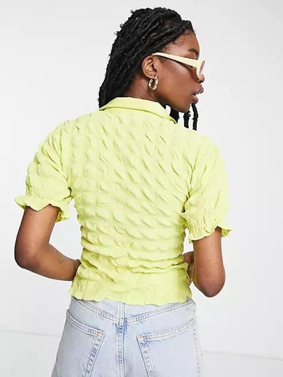 Daisy Street Women's Yellow and Green Blouse (2)