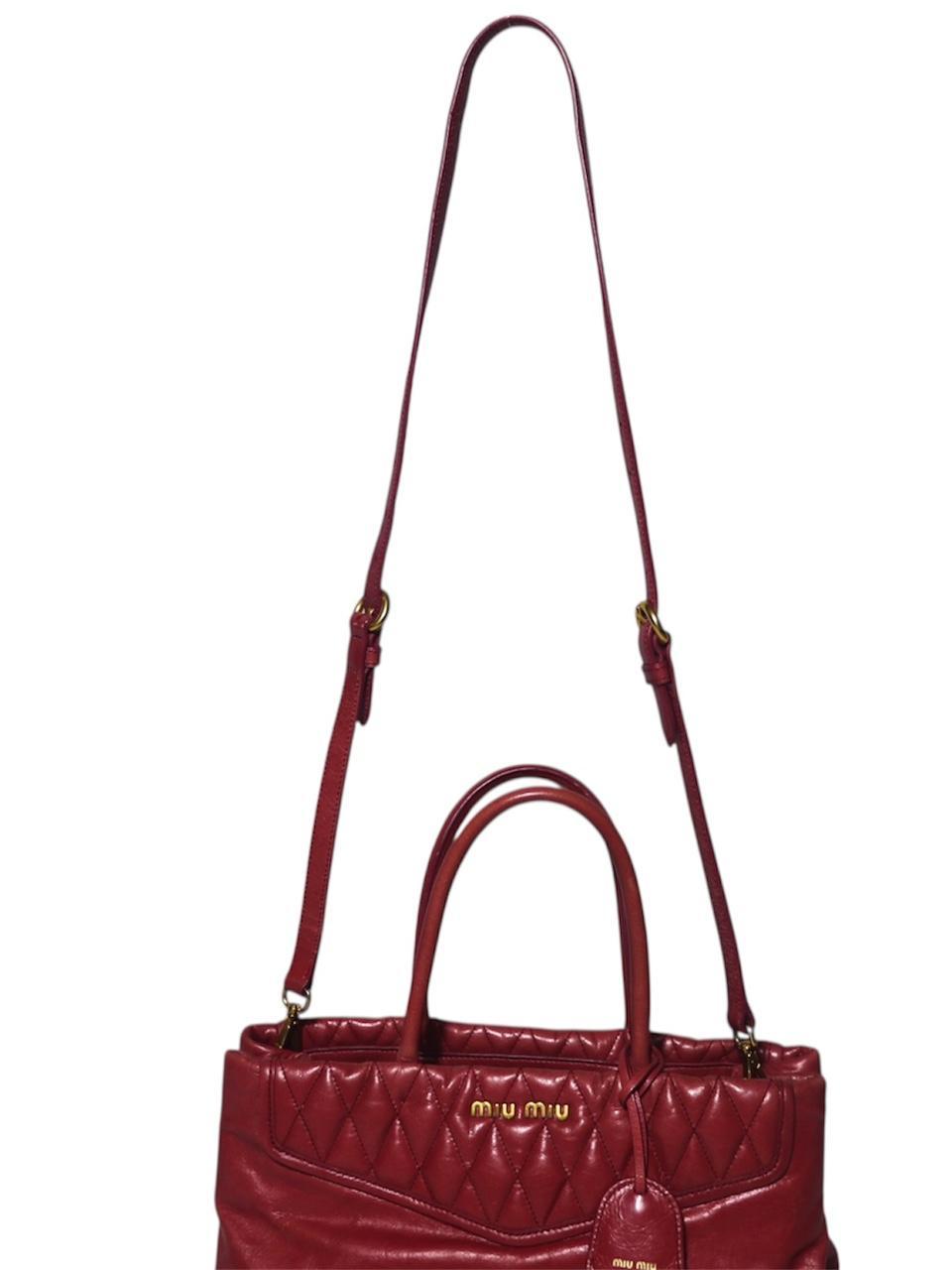 Miu Miu Women's Bag - Red – Miu Miu- Red Leather … - image 5