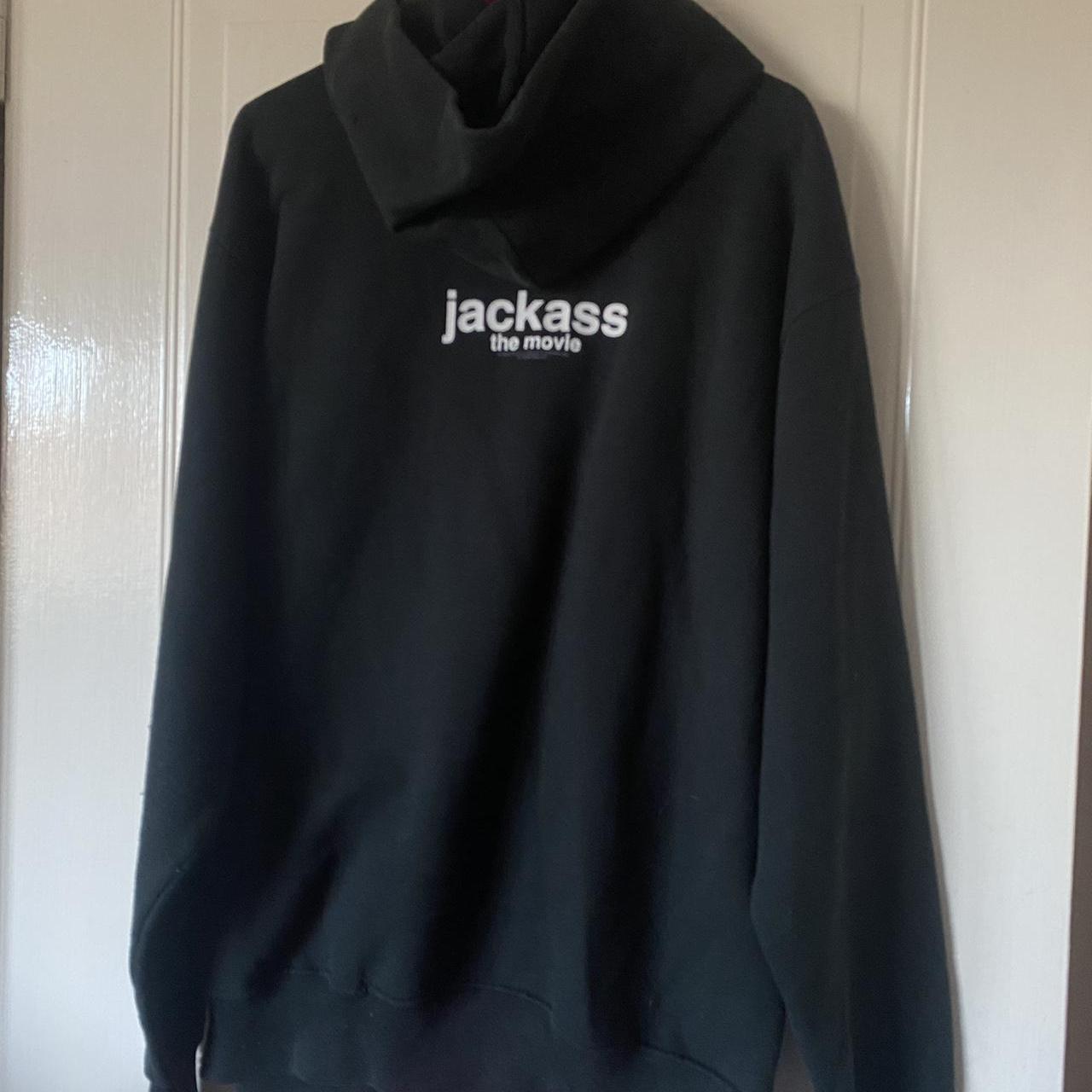 VINTAGE 2002 JACKASS HOODIE Size Medium Depop