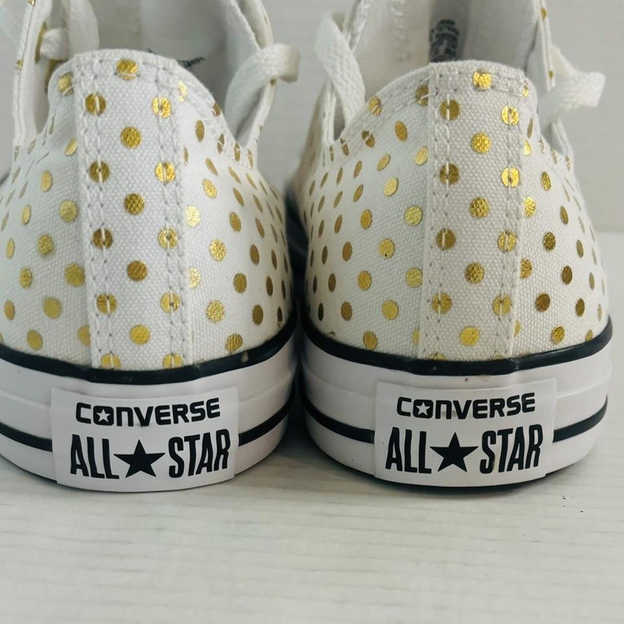 Gold polka dot converse best sale