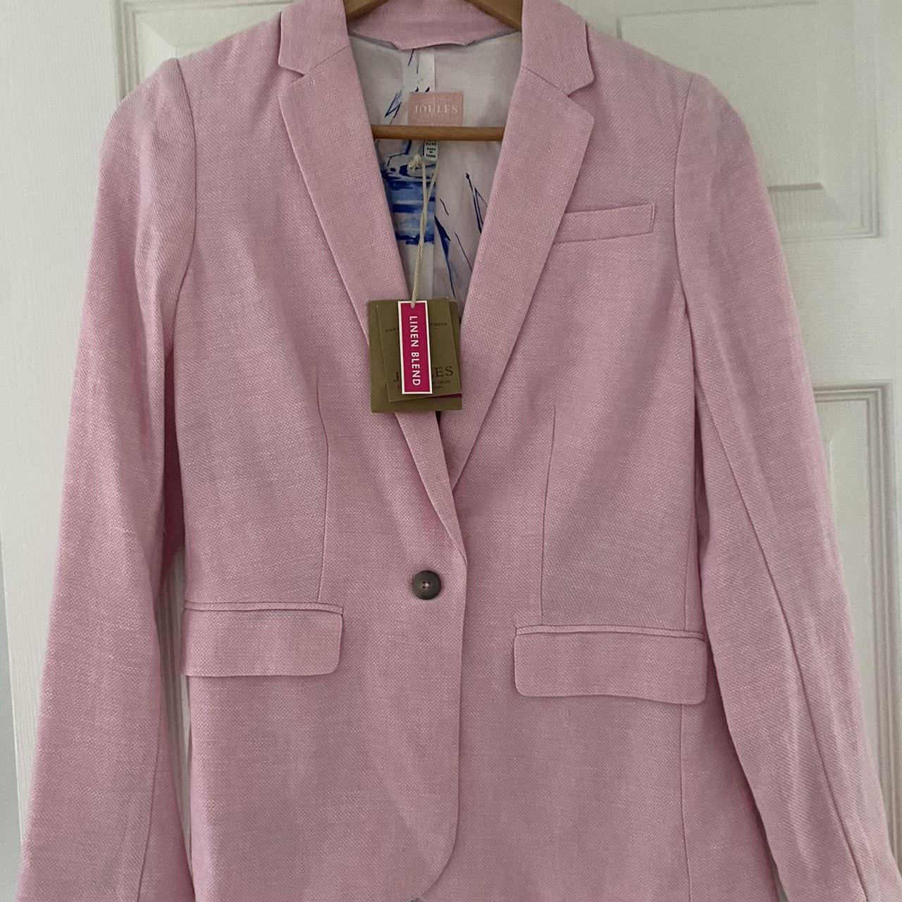 Joules pink tweed blazer brand new size 8 Depop