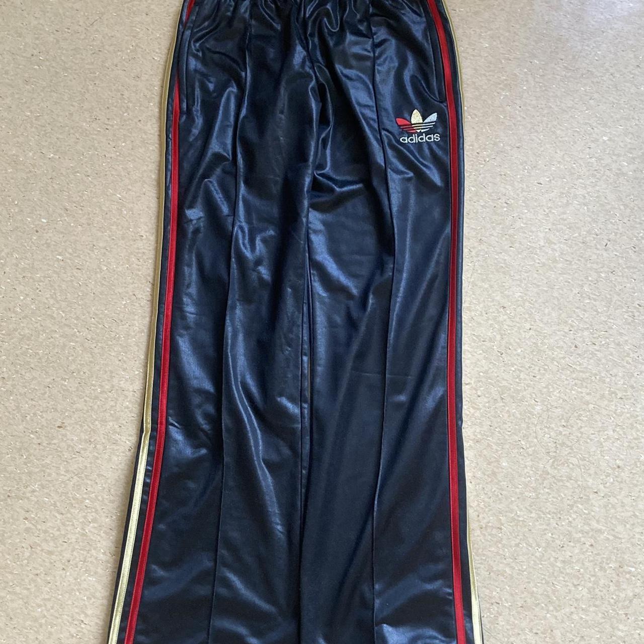 black adidas CHILE 62 pants red/white/gold | Depop