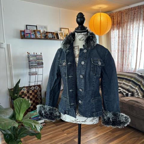 ジャケット・アウター archive fur denim long coat y2k ジャケット・アウター archive fur denim long coat y2k Vintage