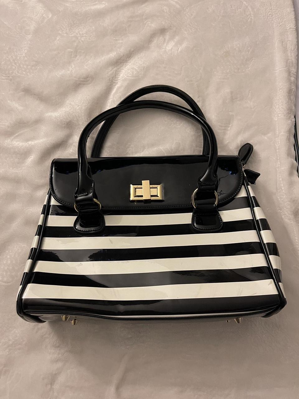 Vintage Style striped purse with gold hardware Depop