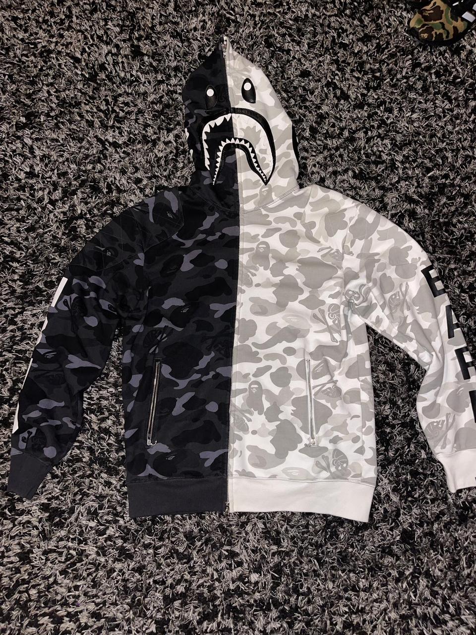 BAPE x Neighborhood Split Camo Shark Full Zip. Depop