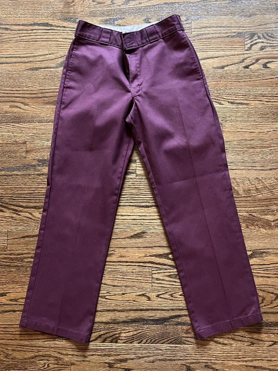 Burgundy fashion work trousers