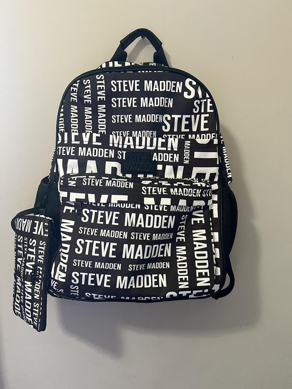 Black and white steve madden backpack hotsell