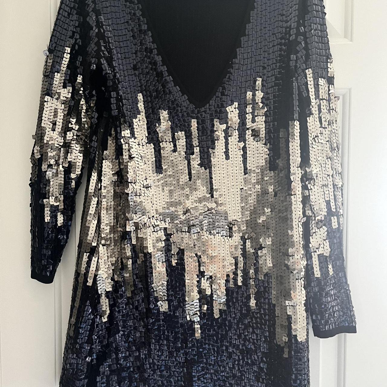 Zara Sequin Dress, long sleeve, v-neck or v-back