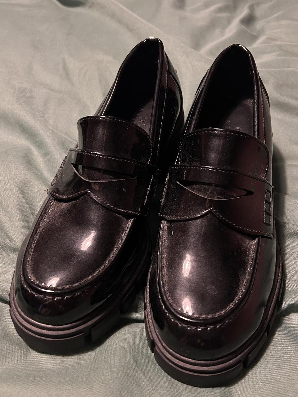 Cutest patent leather platform loafers