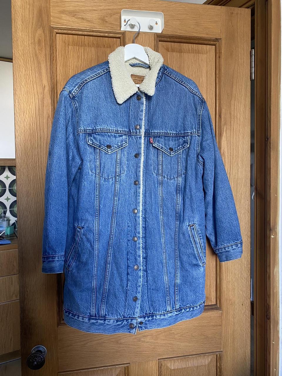 Levi s long Sherpa Trucker Jacket Used a couple of. Depop