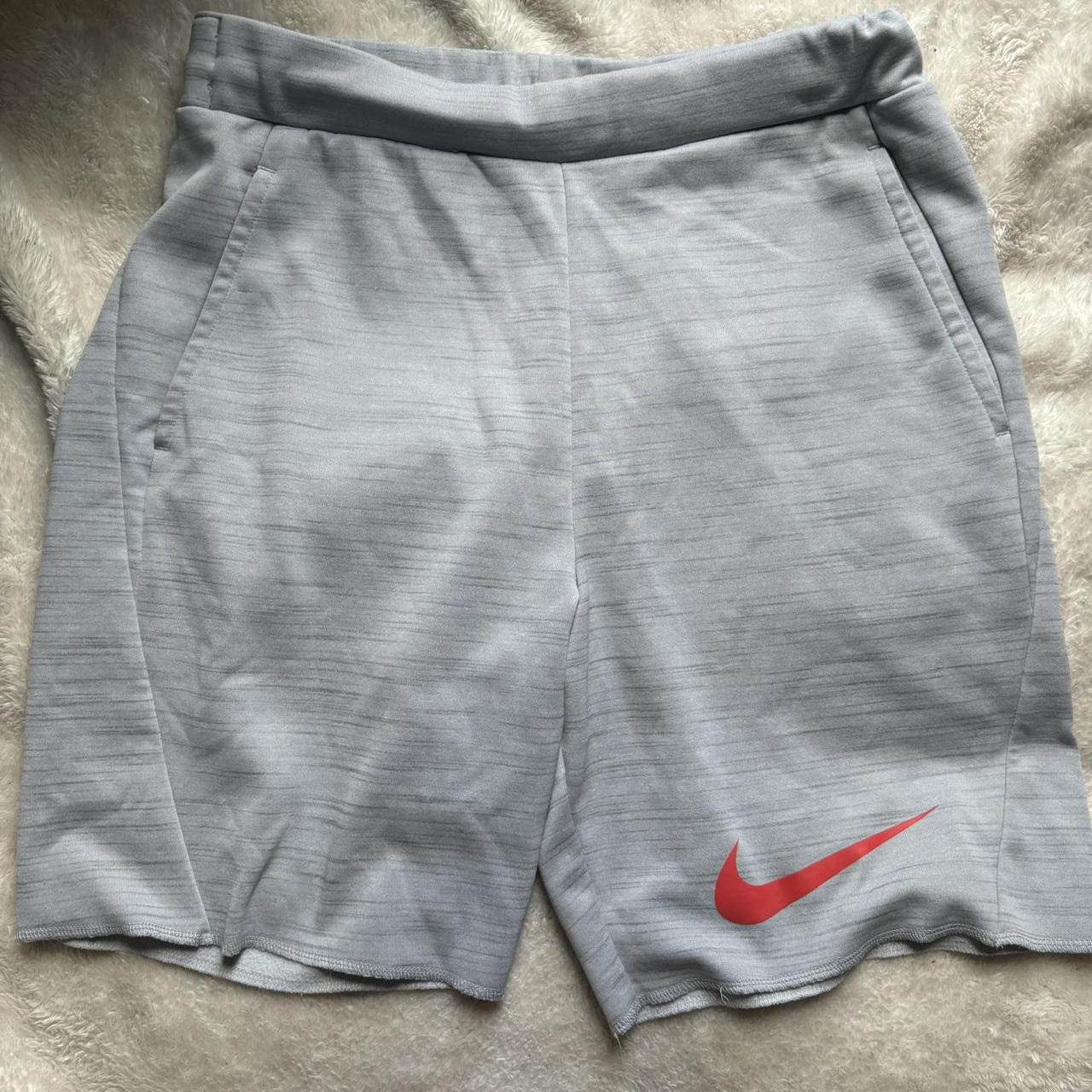 tan nike sweat shorts