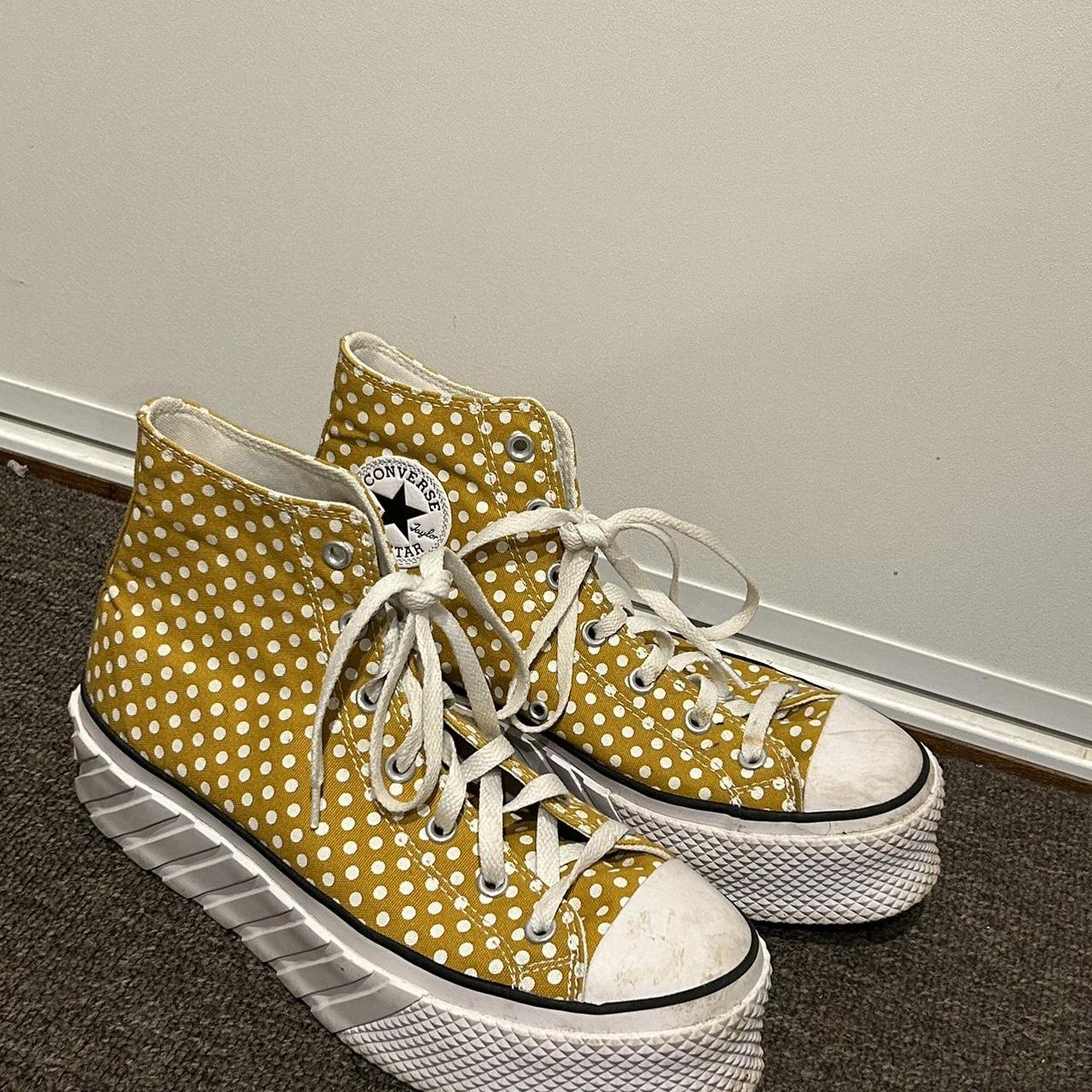 Platform Converse Yellow Polka Dots ⭐️Women's Size Depop