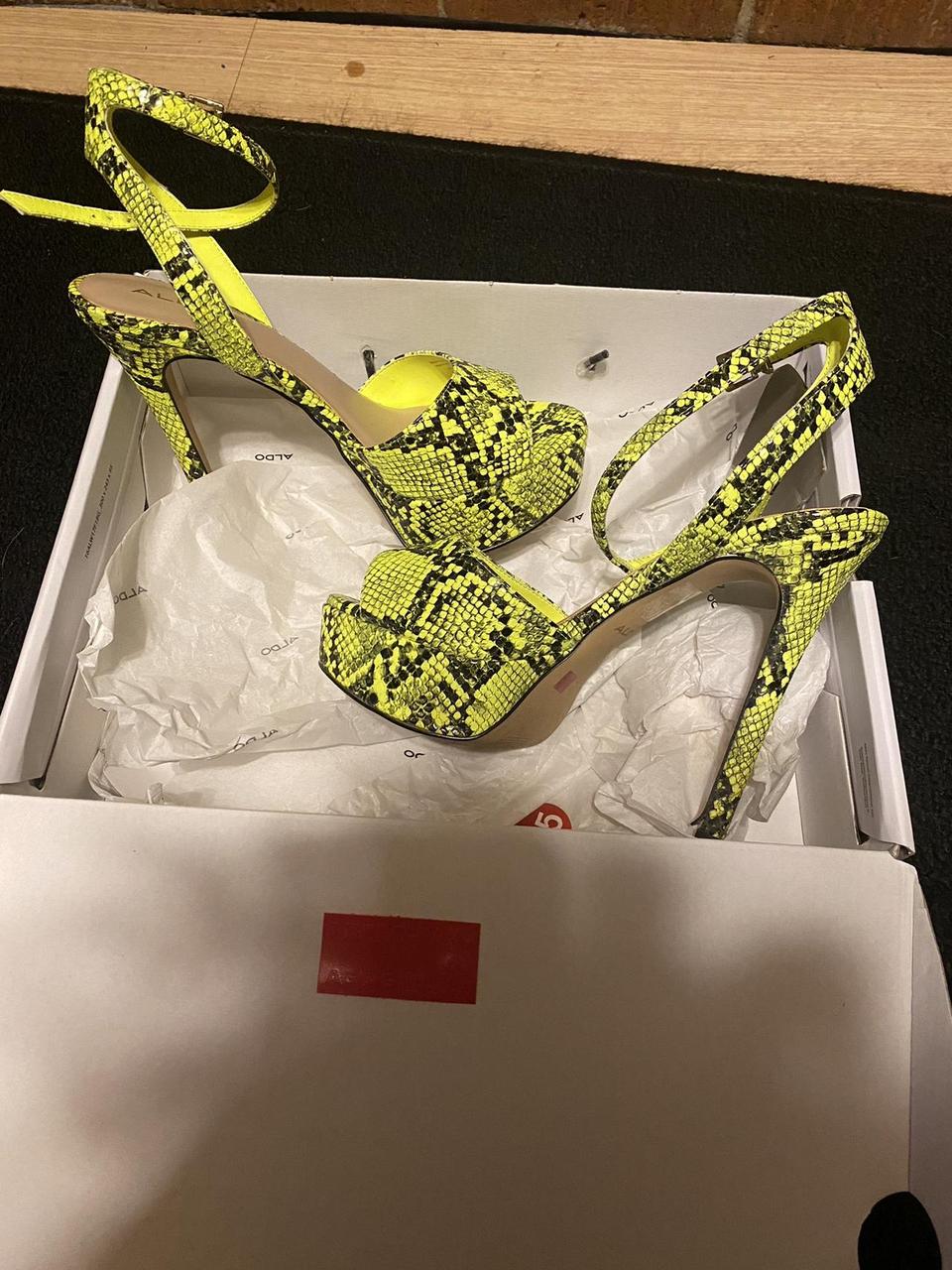 aldo neon green heels