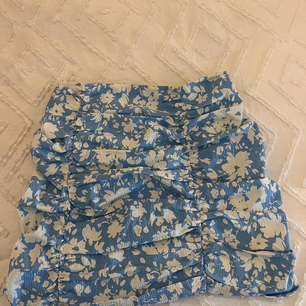 XS, blue and white MANGO skirt, never worn, $8